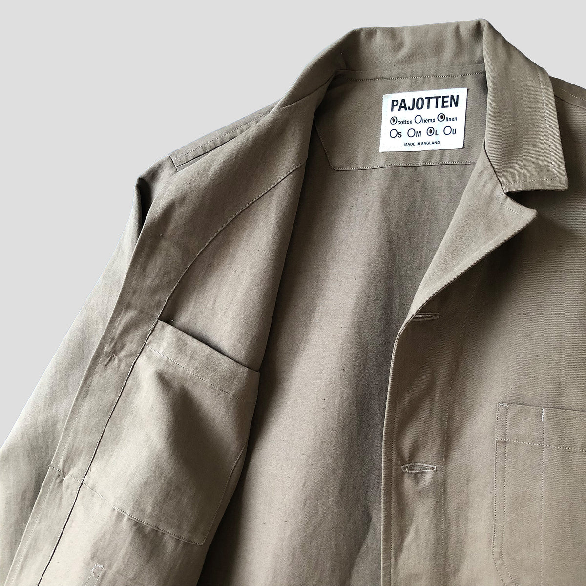 Revere chore jacket in tan cotton/linen