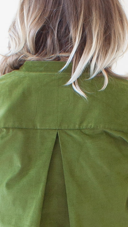 Round necked smock - grass cotton cord