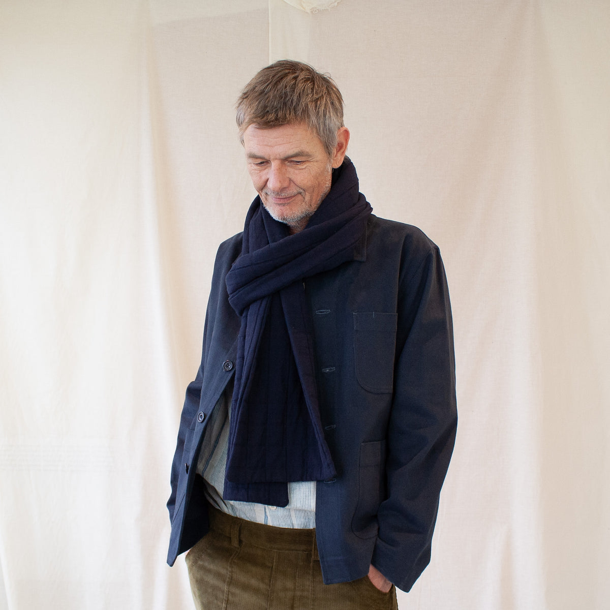 Traditional chore jacket heavy navy cotton
