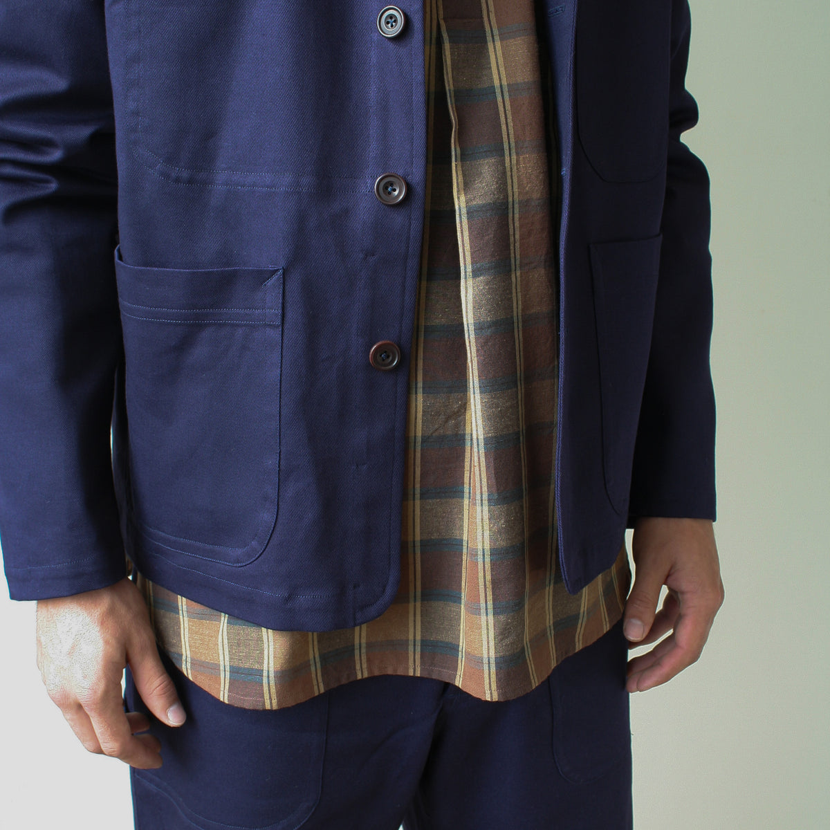 Maker's jacket in deep indigo cotton drill