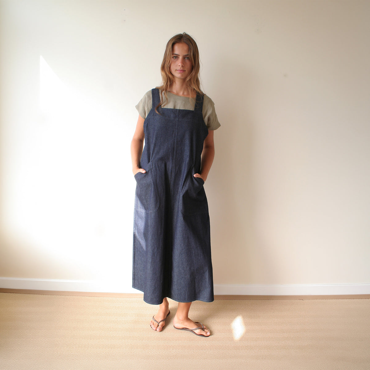 Pinafore dress -Indigo denim
