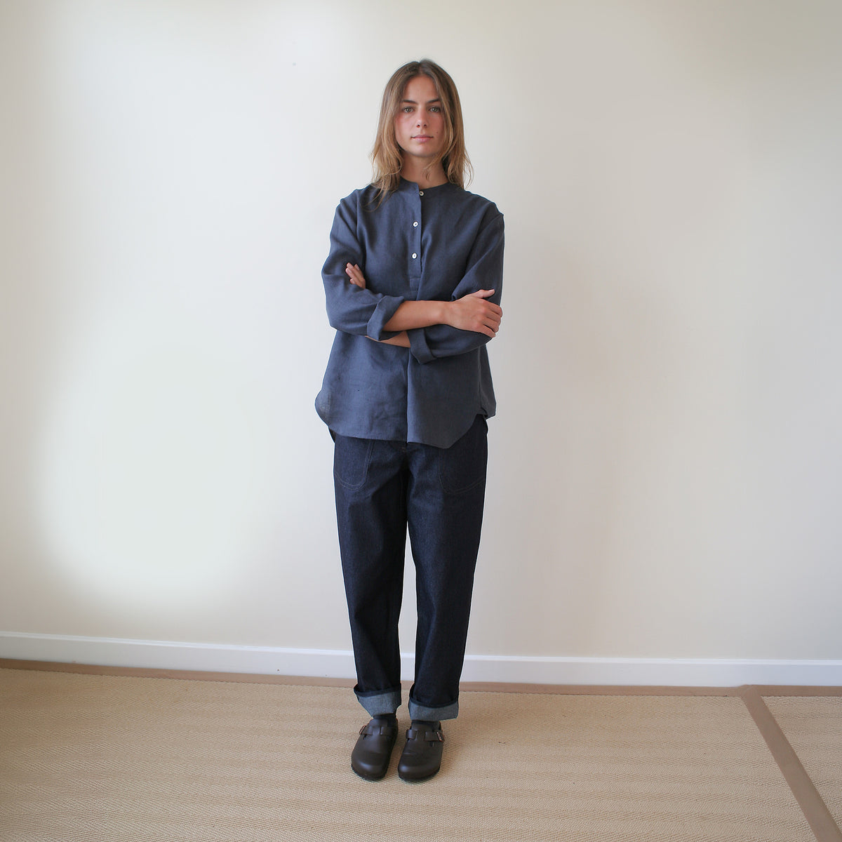 Meadow shirt slate linen