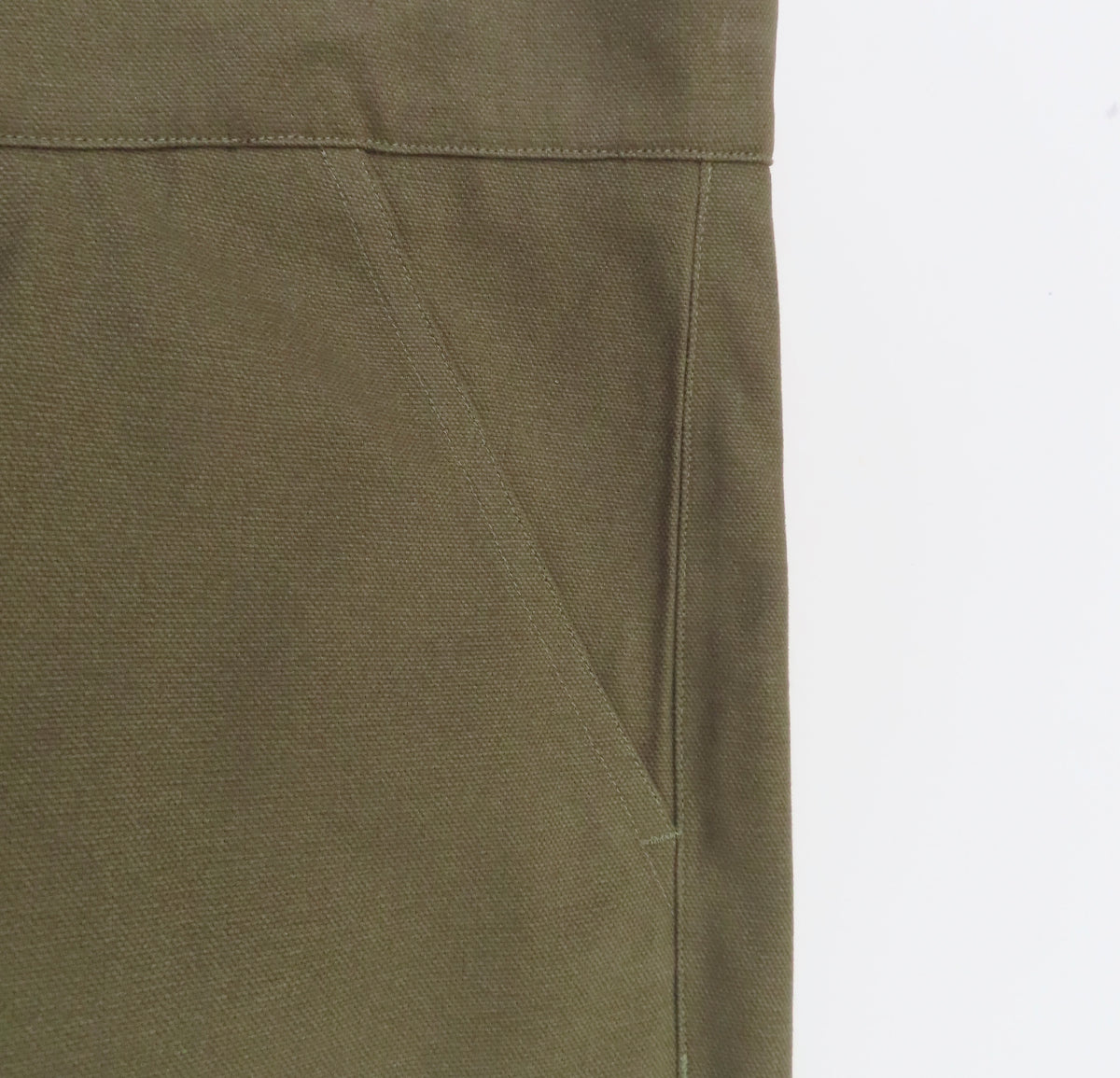 straight trousers in sage cotton canvas