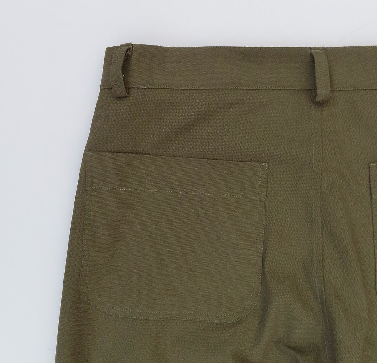 straight trousers in sage cotton canvas