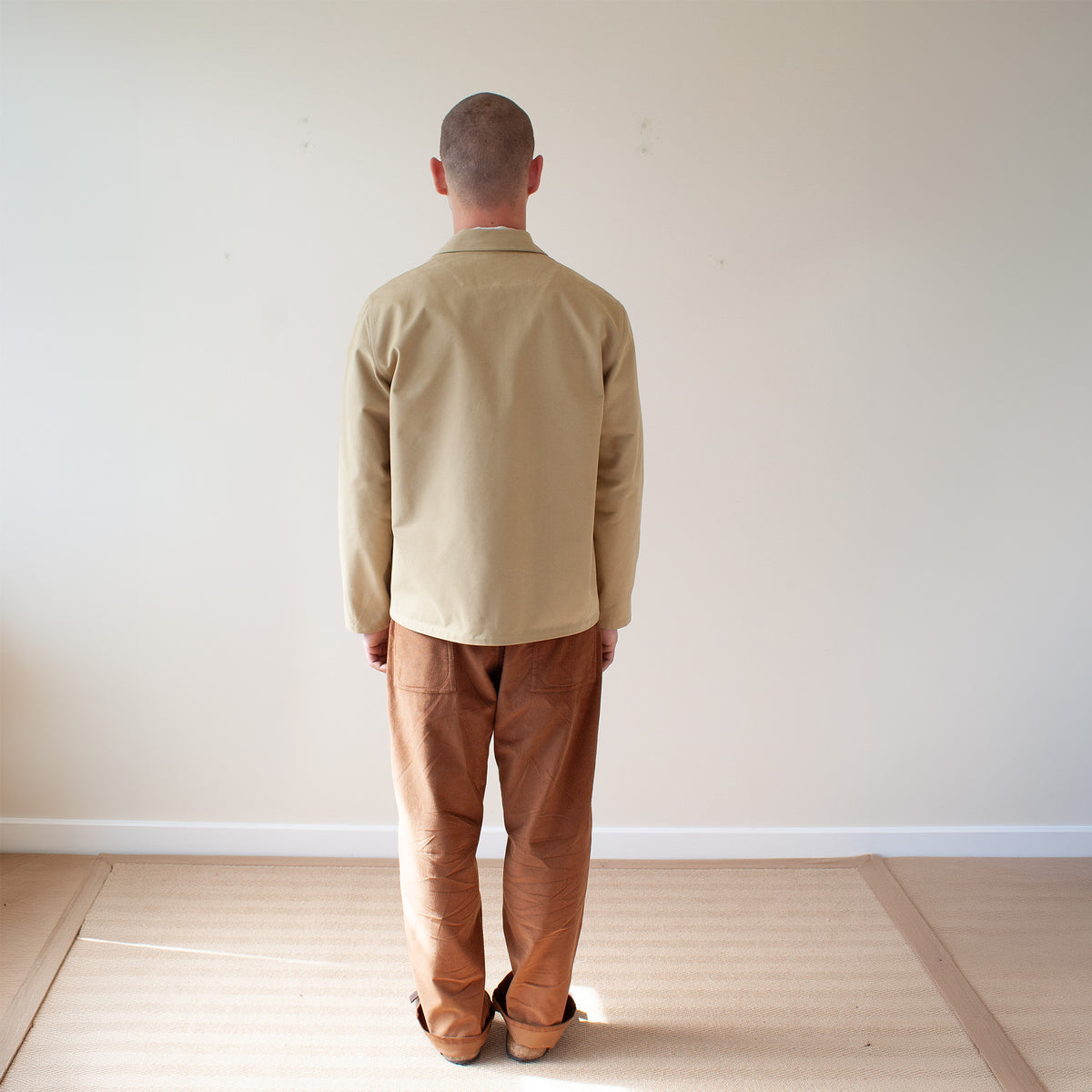 Carver jacket in brushed cotton twill -tan