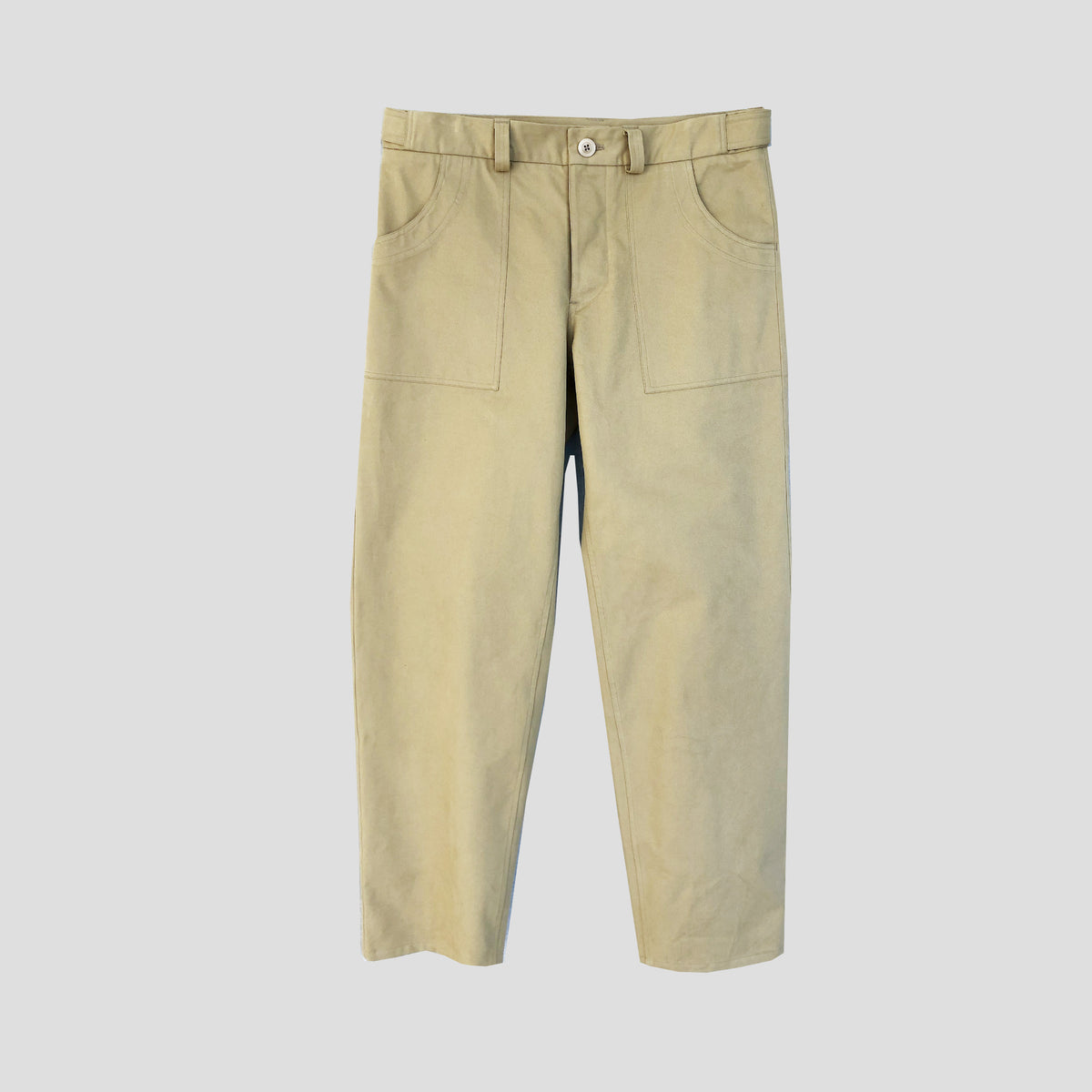 Chore trousers in tan cotton twill