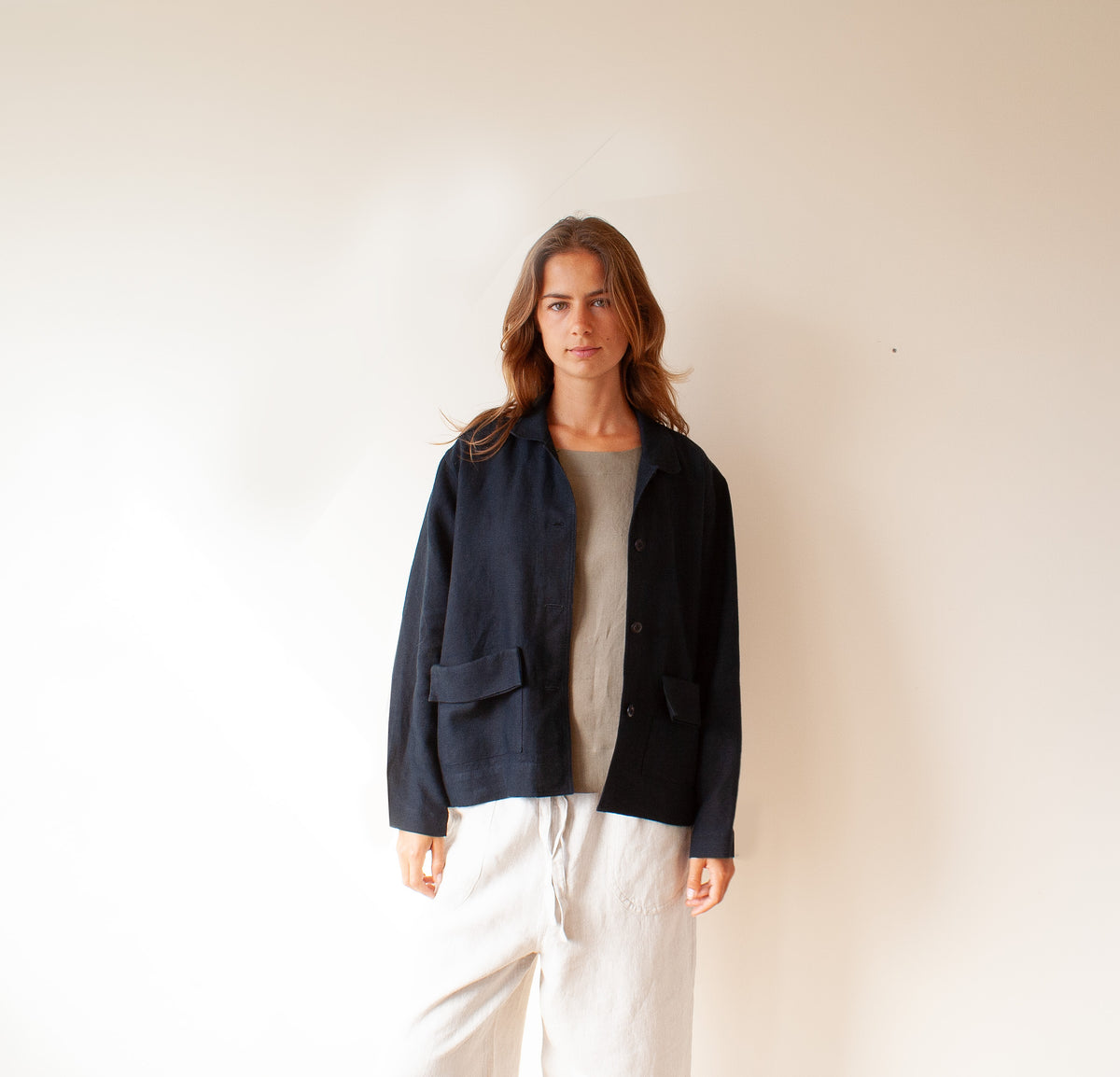 Lenham jacket in navy linen