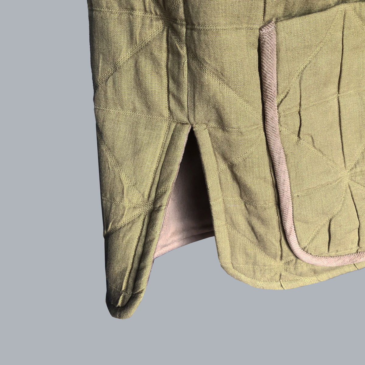 quilted waistcoat soft green cotton