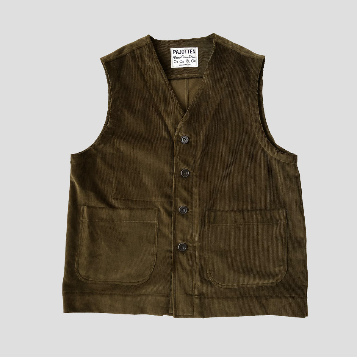 Waistcoat Olive cotton cord