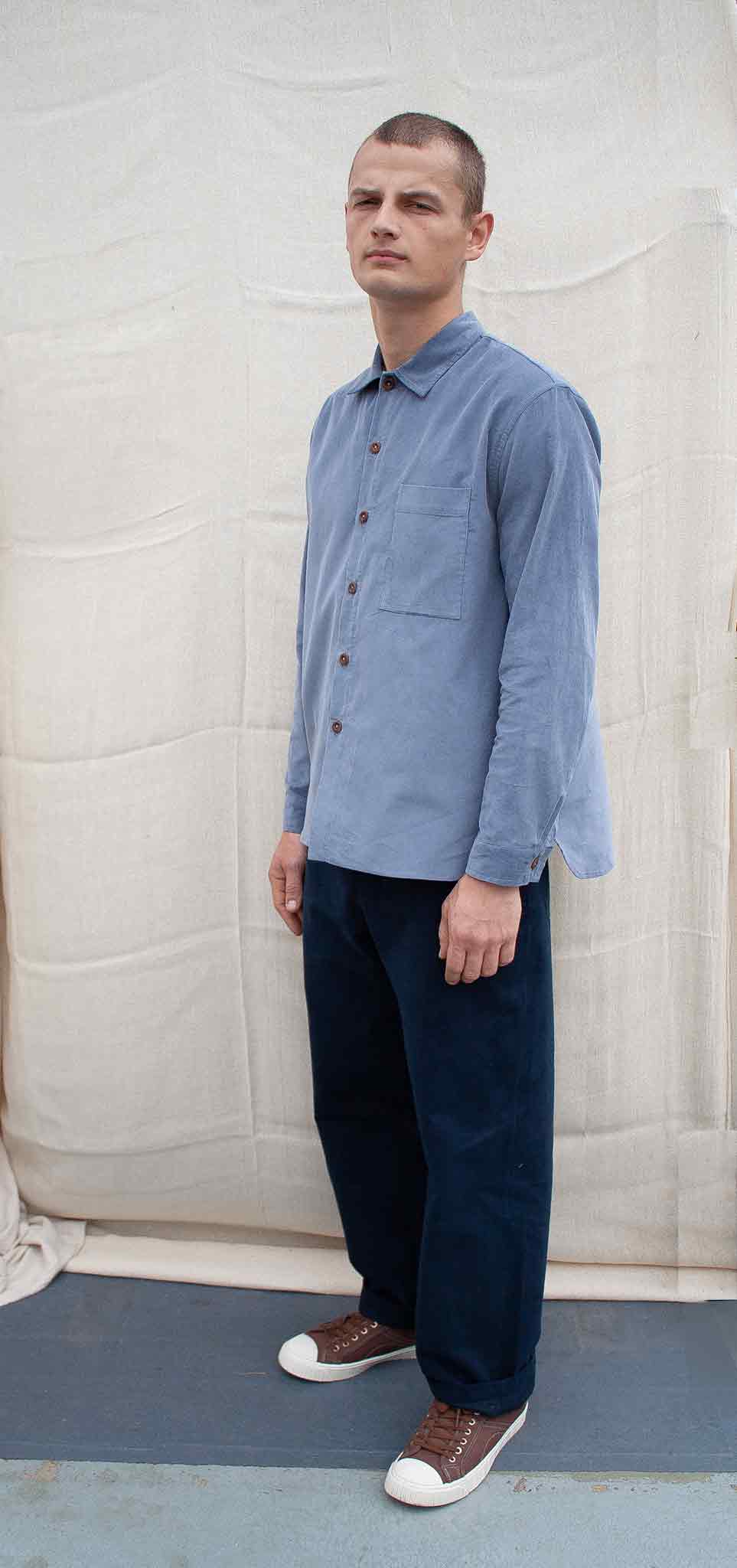 The everyday trouser brushed cotton twill  Navy