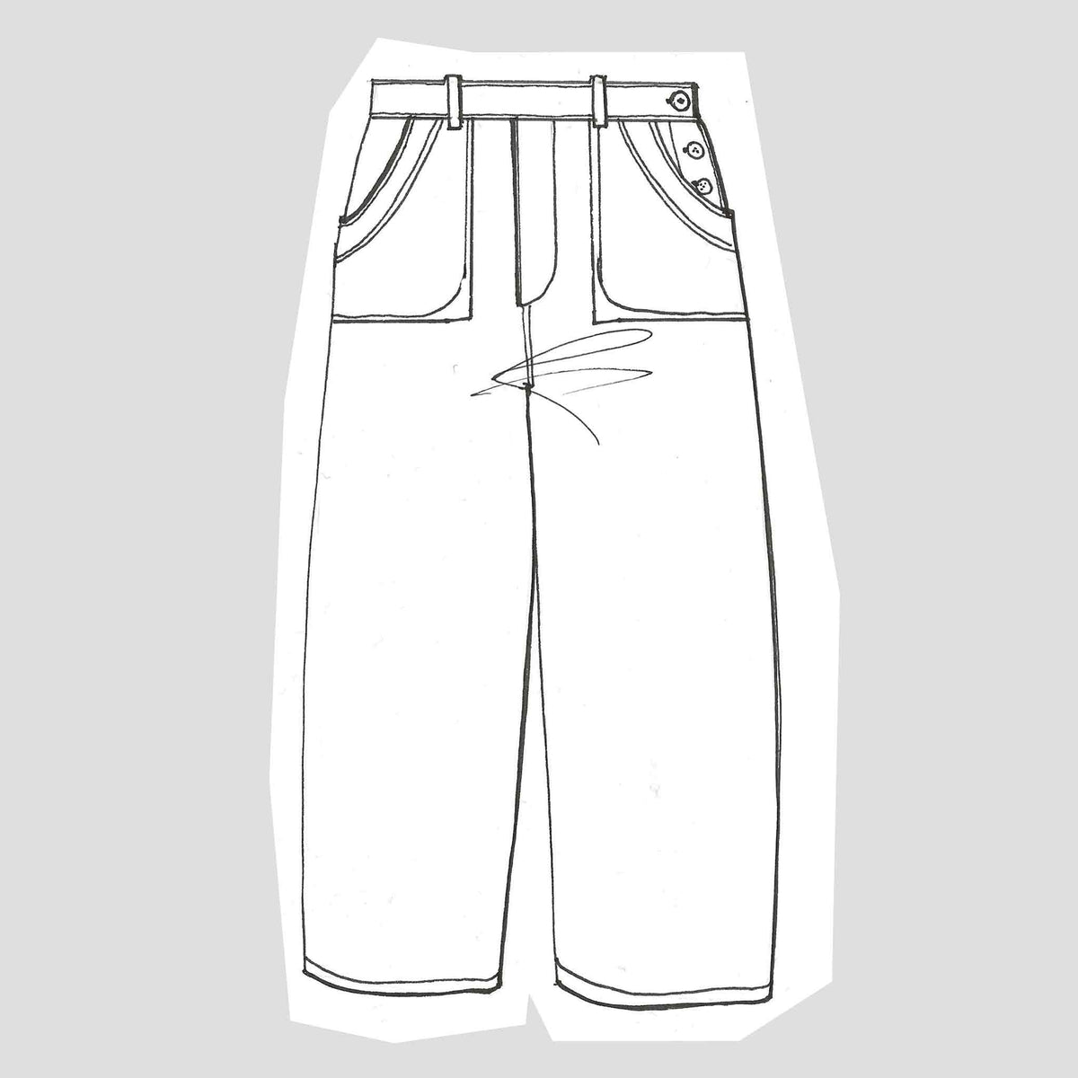 The side button trouser Olive cord