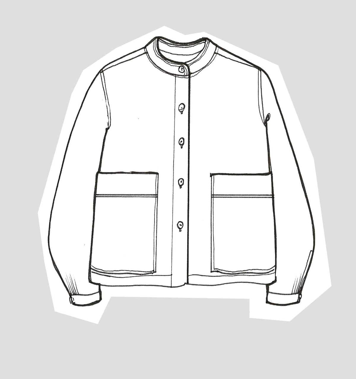 Pocketed overshirt in soft cord green