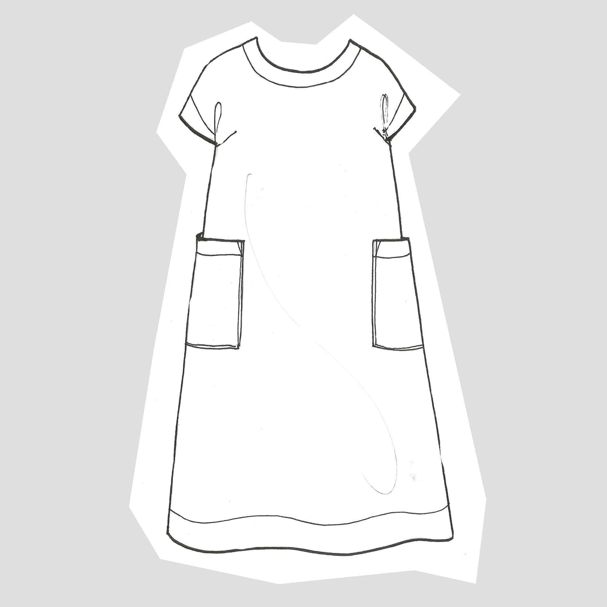Simple dress -charcoal linen