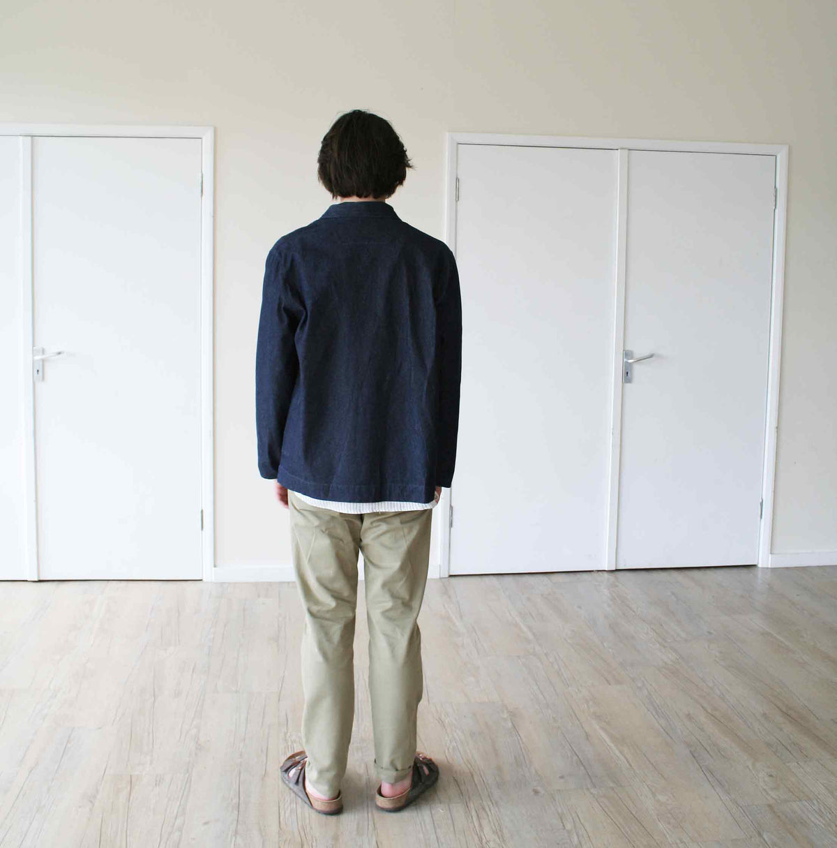 Traditional chore jacket in a cotton denim - Indigo