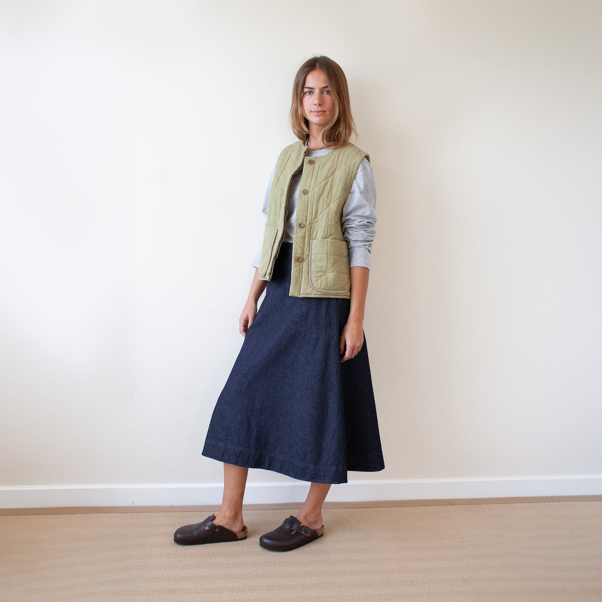 Workers skirt mid weight denim