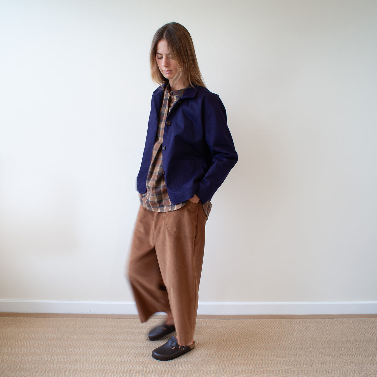 Womans chore jacket - indigo cotton