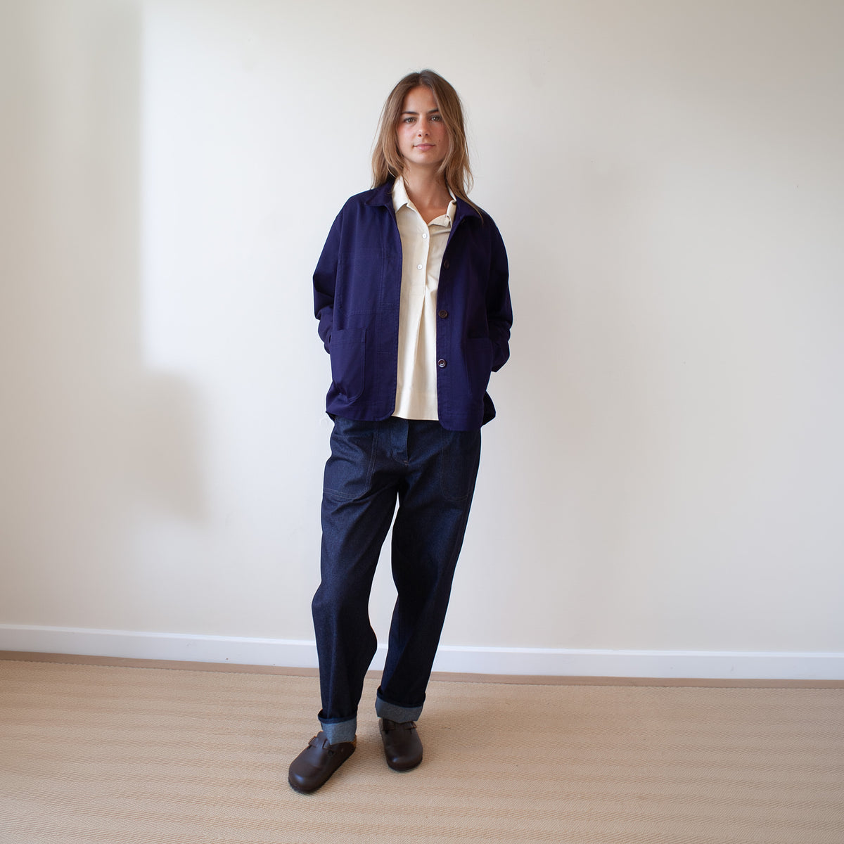 Womans chore jacket - indigo cotton