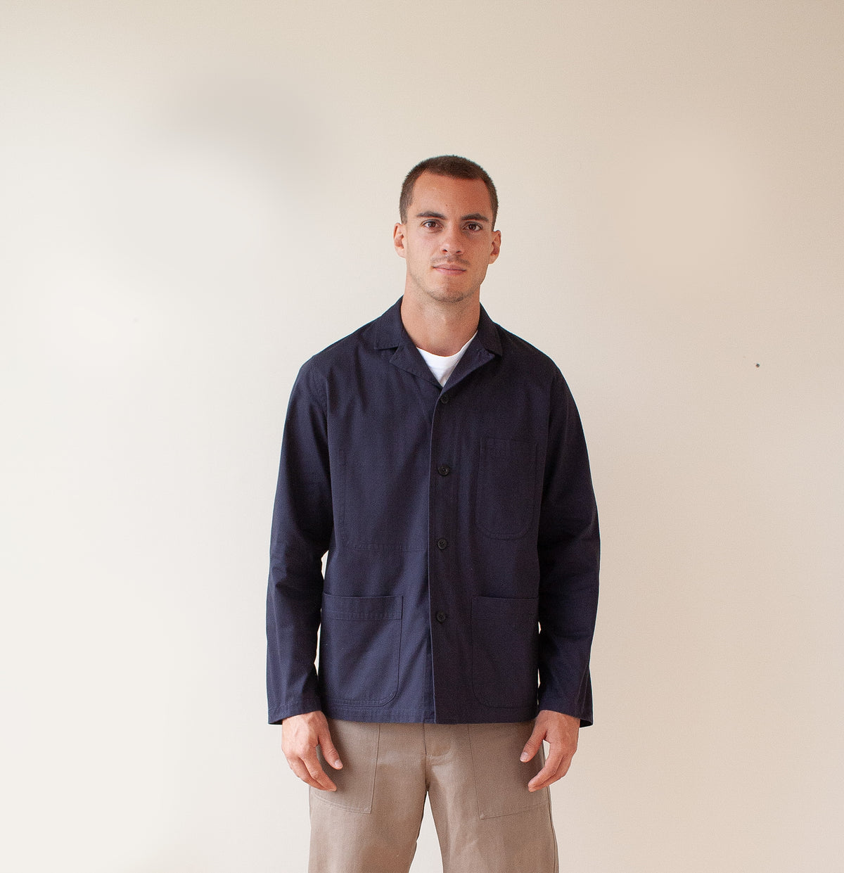 Revere chore jacket in fine cotton twill