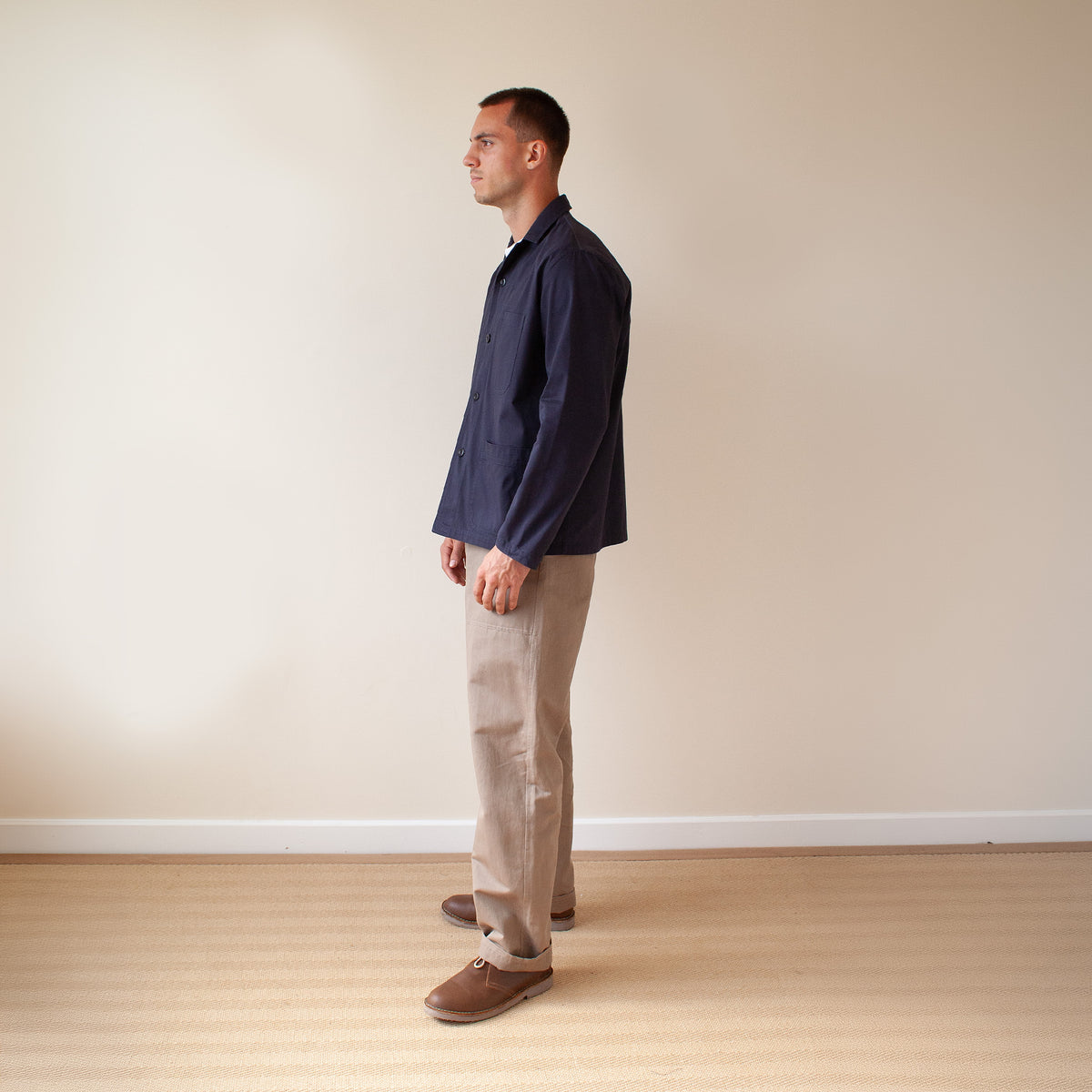 Revere chore jacket in fine cotton twill