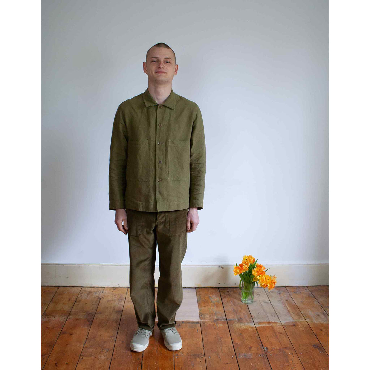Chore trousers olive cotton corduroy