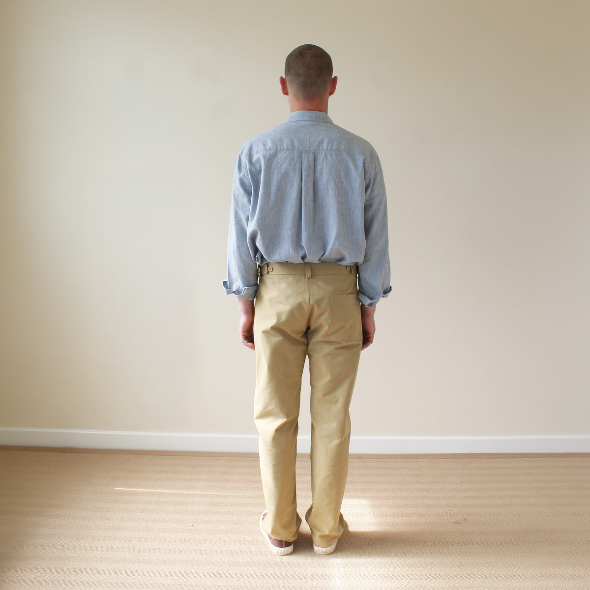 Chore trousers in tan cotton twill