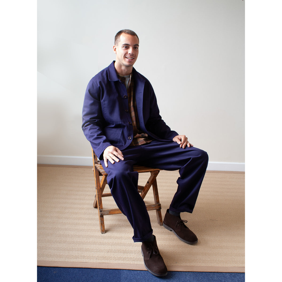 Maker's jacket in deep indigo cotton drill