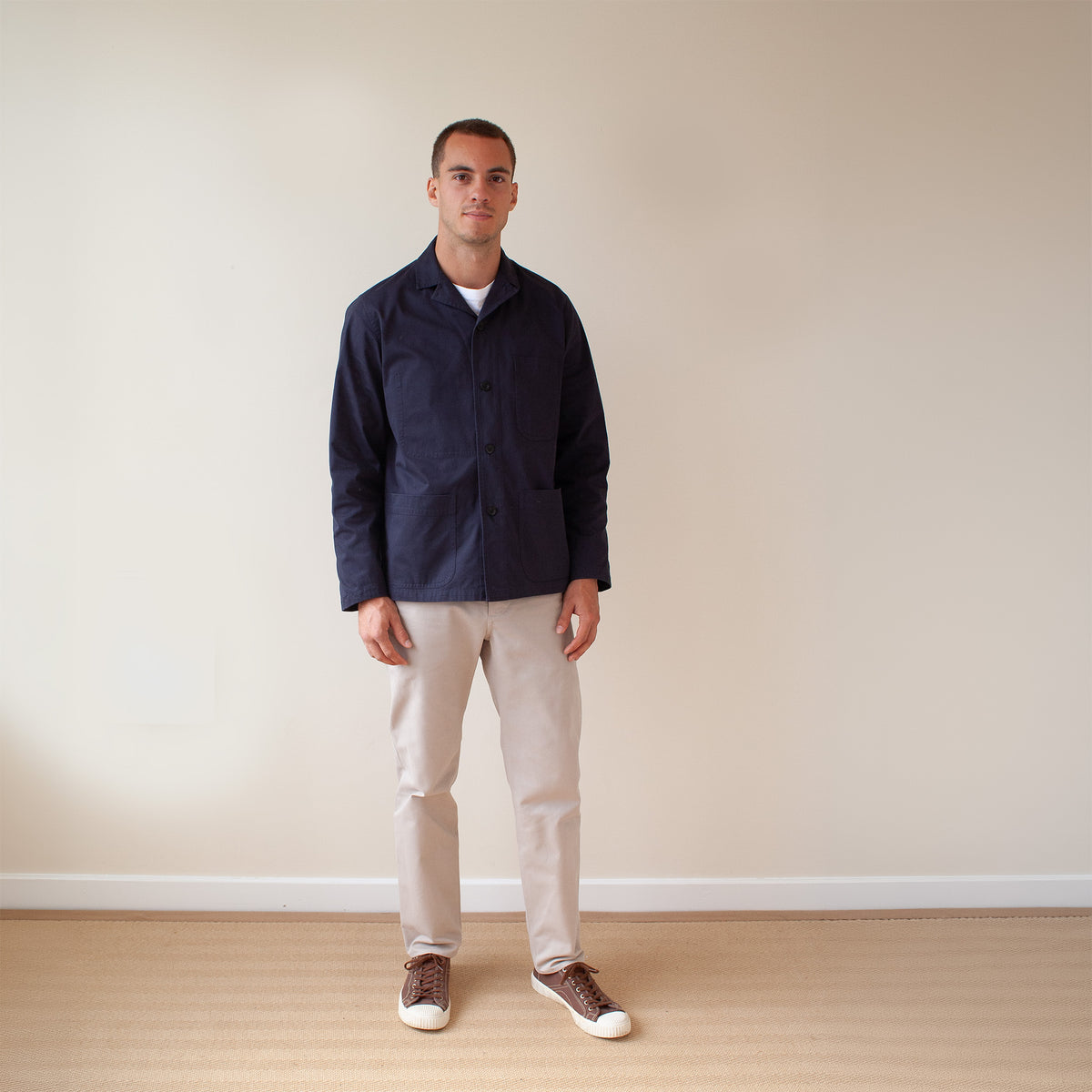 Revere chore jacket in fine cotton twill