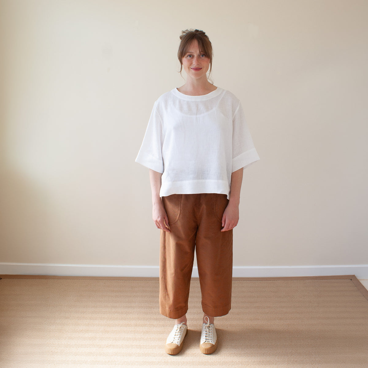 Everyday trouser in soft chestnut cord