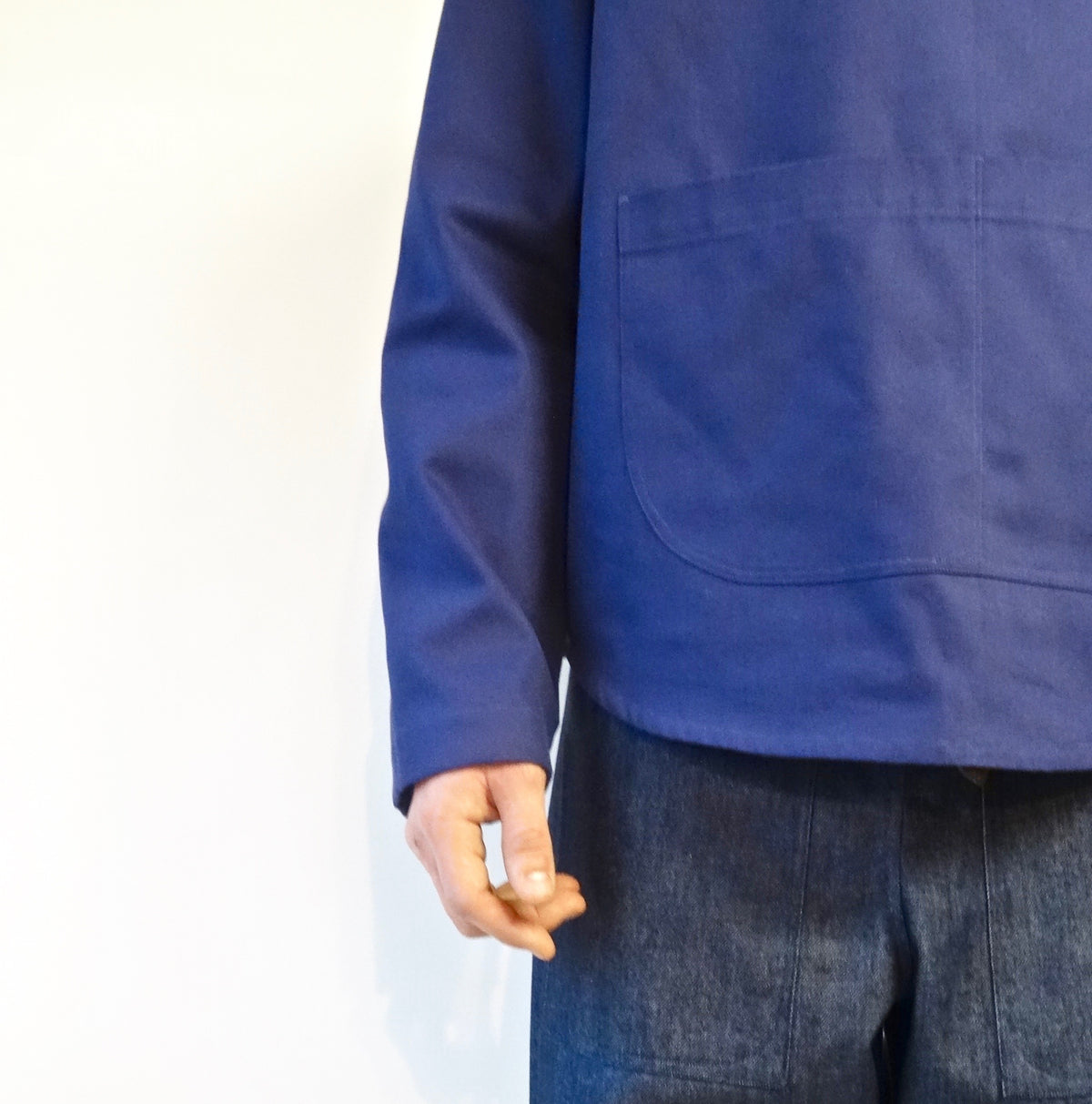 menswear blue cotton artists top