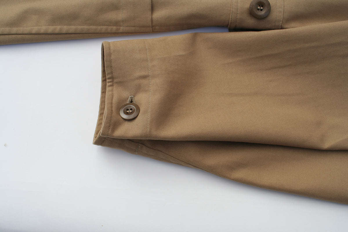 cuff detail of the tan overalls by pajotten