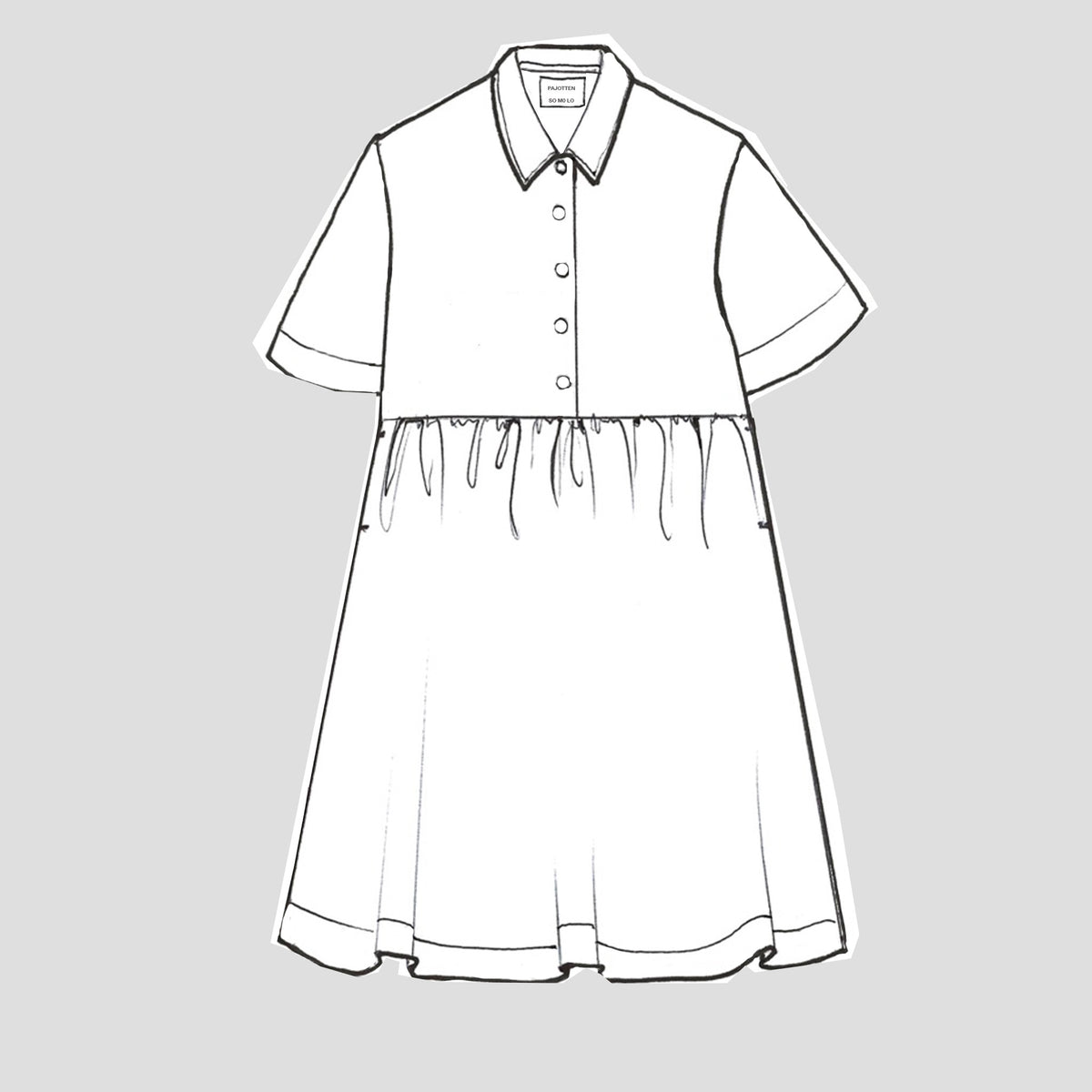 Short Sleeved Field Dress in cotton/linen
