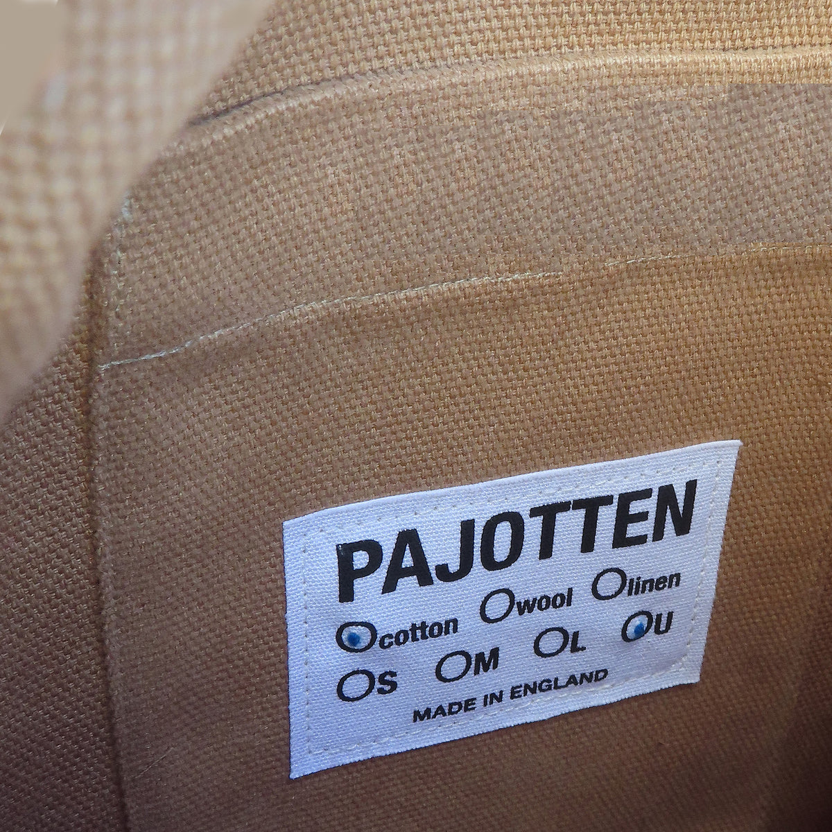 Bag number 001 tan cotton canvas